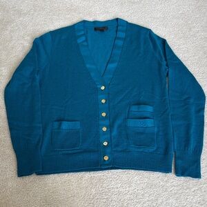 J. Crew Teal Merino Wool Cardigan Sweater - small